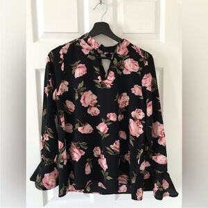 Floral Black and Pink Women's Top